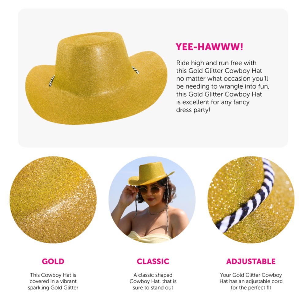 Gold Glitter Cowboy Hat