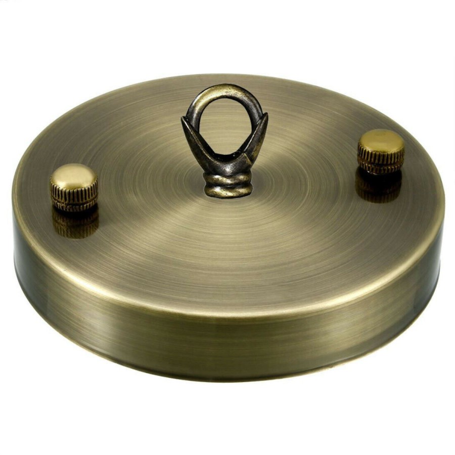 Click to view product details and reviews for 100mm Front Fitting Color Ceiling Hook Ring Single Point Drop Outlet Plate1450 Green Brass.