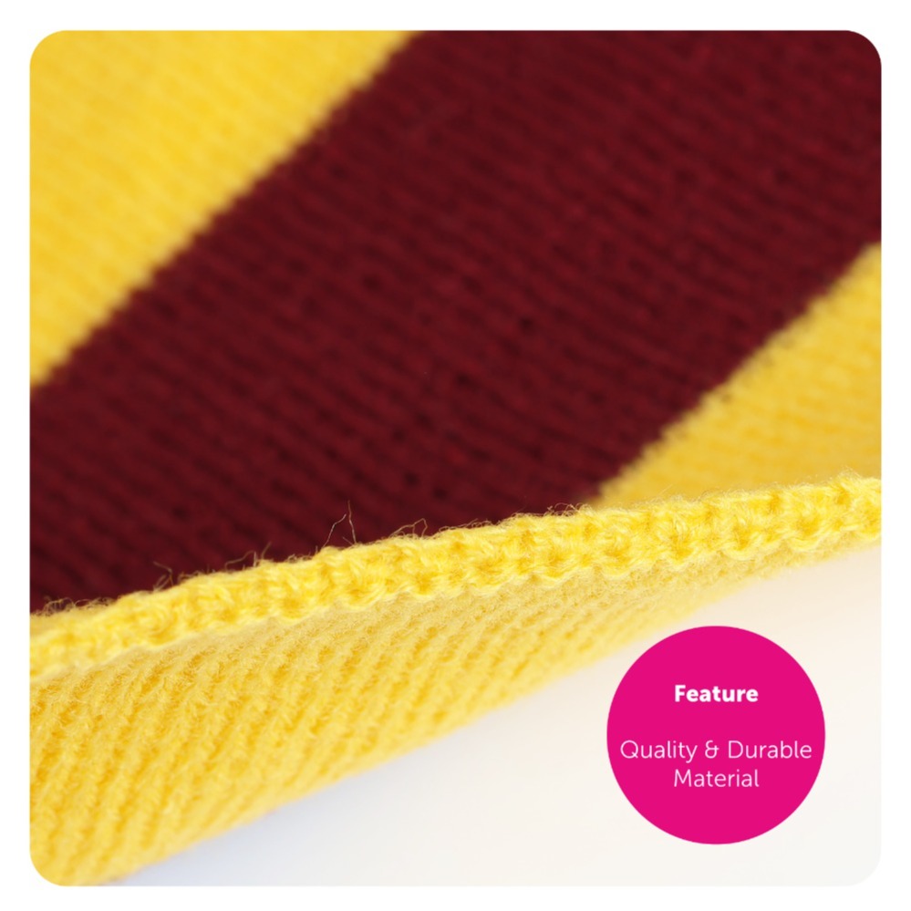 Maroon & Gold Striped Wizard Scarf