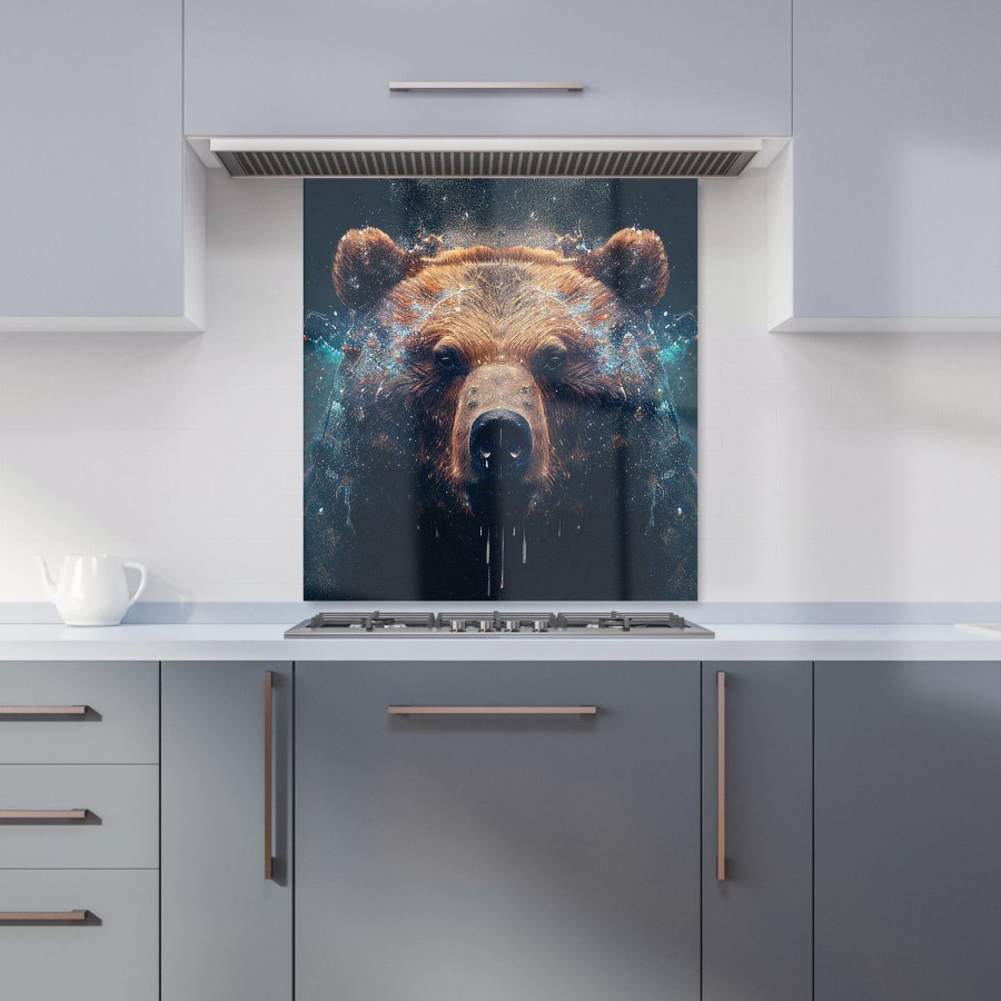 Click to view product details and reviews for Brown Bear Face Splashart Kitchen Splashback W700mm X H750mm.