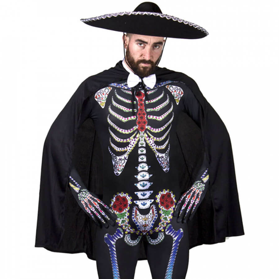 Click to view product details and reviews for Felt Sombrero White Bow Tie Black Cape Set.