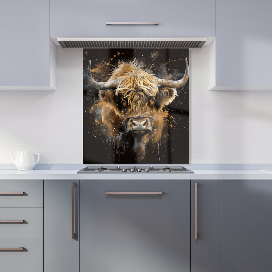 Click to view product details and reviews for Bronze Splashart Highland Cow Kitchen Splashback W600mm X H650mm.