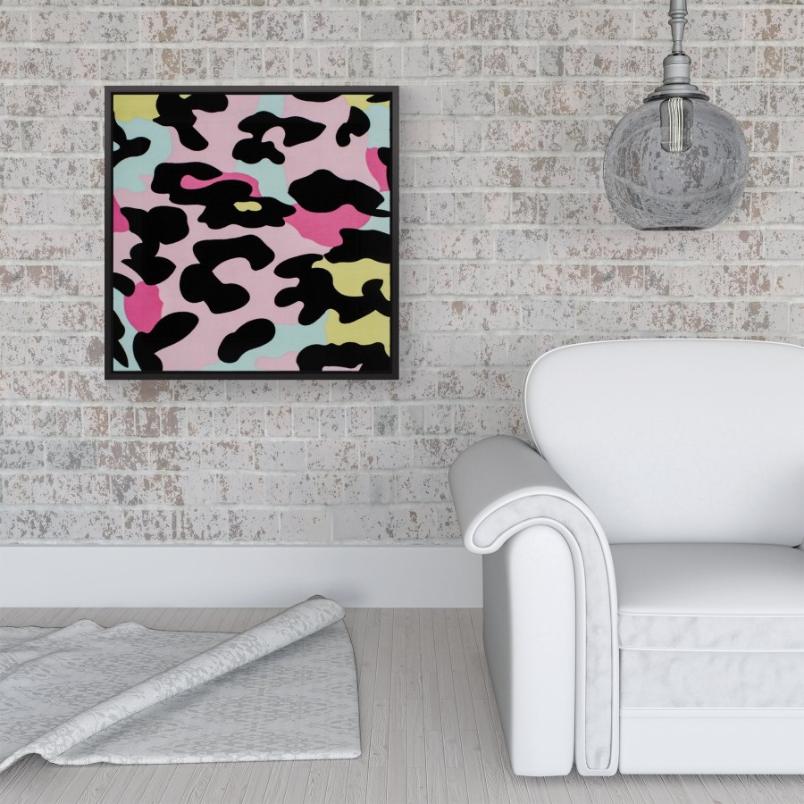 Click to view product details and reviews for Colourful Leopard Print Framed Canvas 16 X 16 Black.