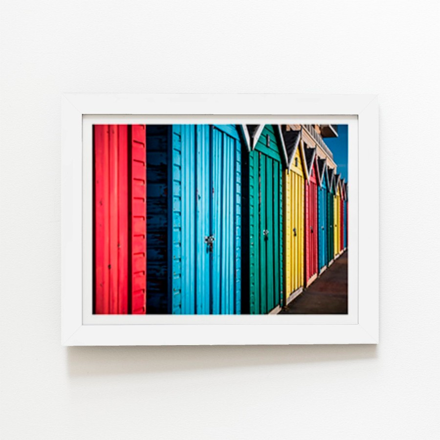 Click to view product details and reviews for Coloured Beach Huts Art Prints 24 X 36 Black Frame.