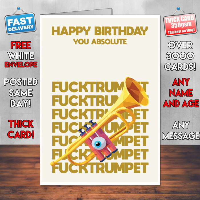 Box Rude Rude Swear Word Birthday Card Design - F*CKTRUMPET | Cazaar