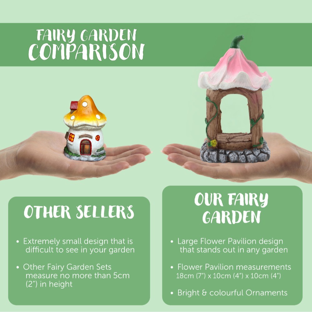 Flower Pavilion 18 x 10 x 10cm - Secret Fairy Garden Resin Decorations