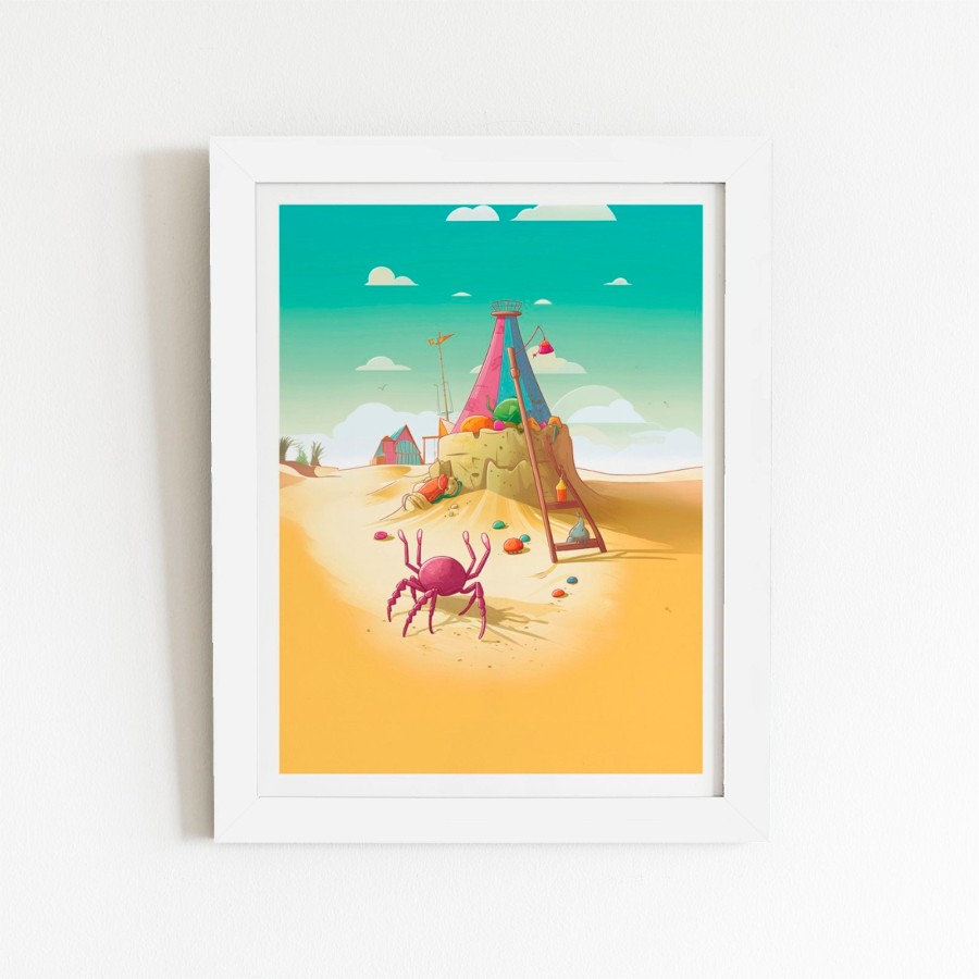 Click to view product details and reviews for Crab On A Beach Holiday Art Prints 12 X 16 Black Frame.