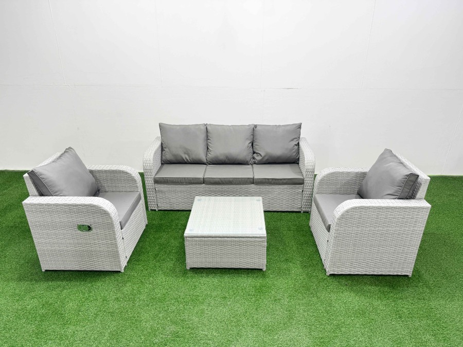 Click to view product details and reviews for Fimous Pe Rattan Garden Furniture Set Reclining Chair Sofa Lounge Sofa Set Square Coffee Table Light Grey. Click to view product details and reviews for Fimous Pe Rattan Garden Furniture Set Reclining Chair Sofa Lounge Sofa Set Square Coffee Table Light Grey.