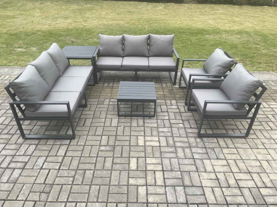 Click to view product details and reviews for Fimous Aluminium Outdoor Lounge Sofa Set Garden Furniture Sets With Square Coffee Table 2 Chairs Side Table Dark Grey 8 Seater. Click to view product details and reviews for Fimous Aluminium Outdoor Lounge Sofa Set Garden Furniture Sets With Square Coffee Table 2 Chairs Side Table Dark Grey 8 Seater.