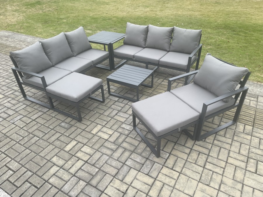 Click to view product details and reviews for Fimous Aluminium Outdoor Lounge Sofa Set Garden Furniture Sets With Square Coffee Table Chair 2 Big Footstools Side Table Dark Grey. Click to view product details and reviews for Fimous Aluminium Outdoor Lounge Sofa Set Garden Furniture Sets With Square Coffee Table Chair 2 Big Footstools Side Table Dark Grey.