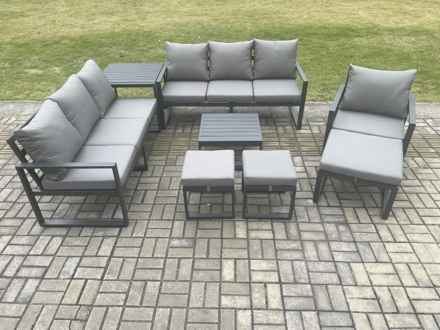 Click to view product details and reviews for Fimous Aluminium Outdoor Lounge Sofa Set Garden Furniture Sets With Square Coffee Table Chair 3 Footstools Side Table Dark Grey. Click to view product details and reviews for Fimous Aluminium Outdoor Lounge Sofa Set Garden Furniture Sets With Square Coffee Table Chair 3 Footstools Side Table Dark Grey.