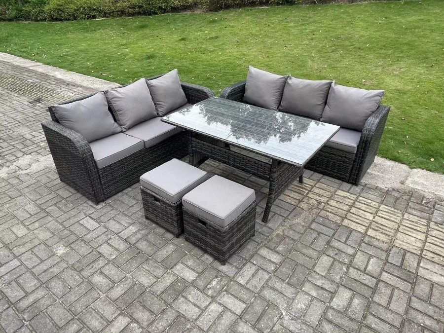 Click to view product details and reviews for Fimous Dark Grey Pe Wicker Rattan Garden Furniture Set Lounge Sofa 3 Seater Sofa Set Outdoor Rectangular Dining Table With 2 Stools 8 Seater. Click to view product details and reviews for Fimous Dark Grey Pe Wicker Rattan Garden Furniture Set Lounge Sofa 3 Seater Sofa Set Outdoor Rectangular Dining Table With 2 Stools 8 Seater.