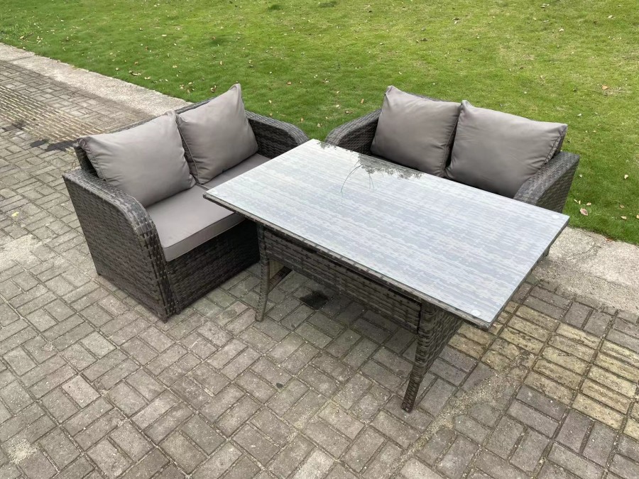 Click to view product details and reviews for Fimous Dark Grey Pe Wicker Rattan Garden Furniture Set Love Sofa 2 Seater Sofa Set Outdoor Rectangular Dining Table 4 Seater. Click to view product details and reviews for Fimous Dark Grey Pe Wicker Rattan Garden Furniture Set Love Sofa 2 Seater Sofa Set Outdoor Rectangular Dining Table 4 Seater.