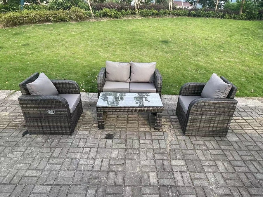 Click to view product details and reviews for Fimous Dark Grey Pe Wicker Rattan Garden Furniture Set Love Sofa Reclining Chair Outdoor Rectangular Coffee Table 4 Seater. Click to view product details and reviews for Fimous Dark Grey Pe Wicker Rattan Garden Furniture Set Love Sofa Reclining Chair Outdoor Rectangular Coffee Table 4 Seater.