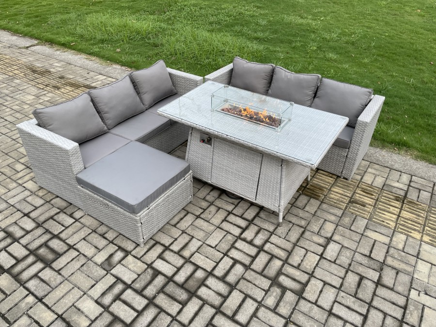 Click to view product details and reviews for Fimous Garden Dining Sets Outdoor Rattan Furniture Gas Fire Pit Dining Table Gas Heater With Big Footstool Light Grey. Click to view product details and reviews for Fimous Garden Dining Sets Outdoor Rattan Furniture Gas Fire Pit Dining Table Gas Heater With Big Footstool Light Grey.