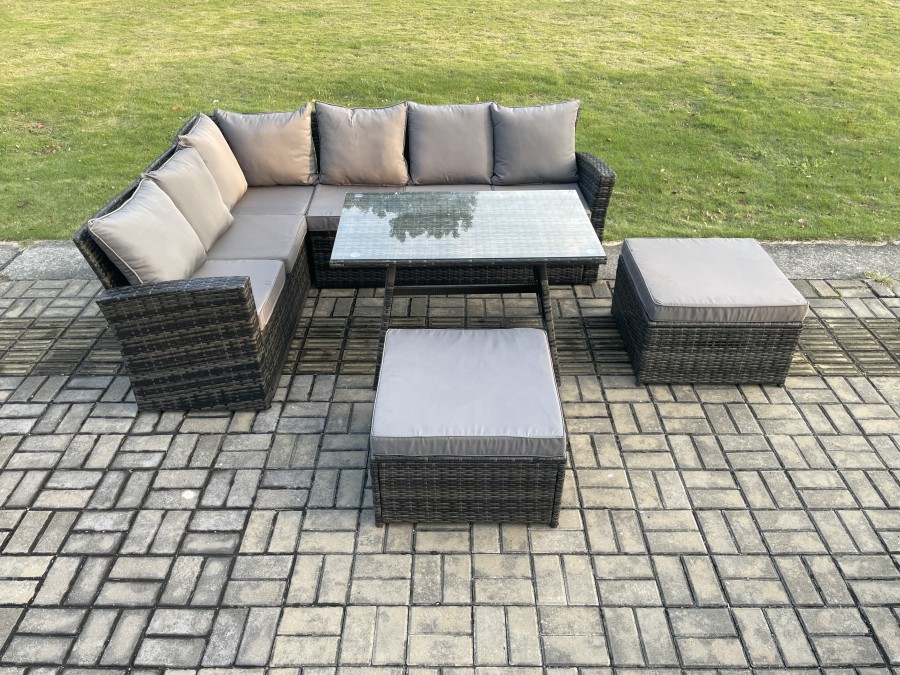 Click to view product details and reviews for Fimous High Back Outdoor Garden Furniture Set Rattan Corner Sofa Dining Table Set With 2 Big Footstool 8 Seater Dark Grey Mixed. Click to view product details and reviews for Fimous High Back Outdoor Garden Furniture Set Rattan Corner Sofa Dining Table Set With 2 Big Footstool 8 Seater Dark Grey Mixed.