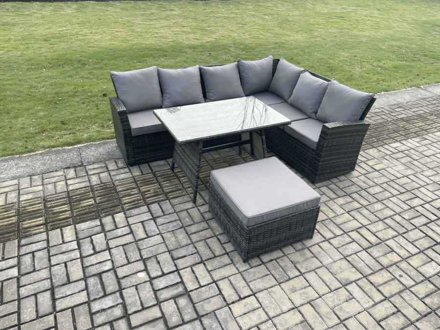 Click to view product details and reviews for Fimous High Back Outdoor Garden Furniture Set Rattan Corner Sofa Dining Table Set With Big Footstool 7 Seater Dark Grey Mixed. Click to view product details and reviews for Fimous High Back Outdoor Garden Furniture Set Rattan Corner Sofa Dining Table Set With Big Footstool 7 Seater Dark Grey Mixed.