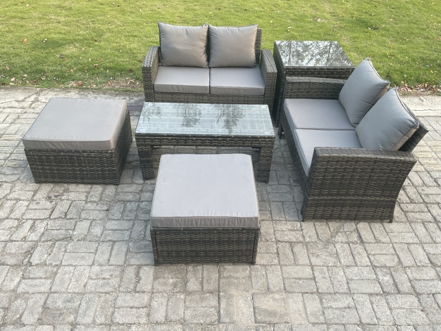 Click to view product details and reviews for Fimous High Back Rattan Garden Furniture Sofa Sets With Rectangular Coffee Table Side Table 2 Big Footstool Dark Grey Mixed. Click to view product details and reviews for Fimous High Back Rattan Garden Furniture Sofa Sets With Rectangular Coffee Table Side Table 2 Big Footstool Dark Grey Mixed.