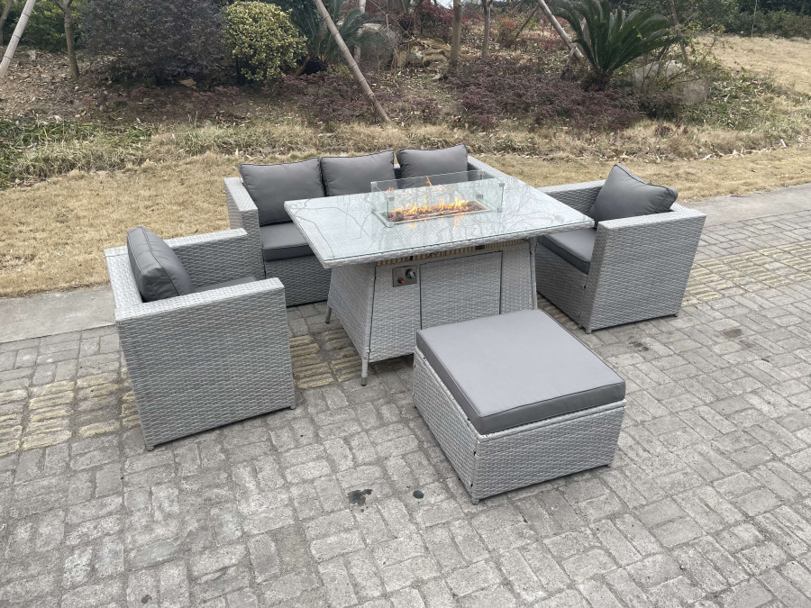 Click to view product details and reviews for Fimous Light Grey Rattan Fire Pit Garden Furniture Set Gas Heater Burner Chairs With Big Footstool. Click to view product details and reviews for Fimous Light Grey Rattan Fire Pit Garden Furniture Set Gas Heater Burner Chairs With Big Footstool.