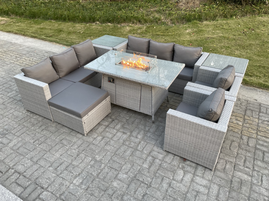 Click to view product details and reviews for Fimous Light Grey Rattan Fire Pit Garden Furniture Set Gas Heater Burner Lounge Sofa Dining Set 2 Coffee Table Chairs Footstool. Click to view product details and reviews for Fimous Light Grey Rattan Fire Pit Garden Furniture Set Gas Heater Burner Lounge Sofa Dining Set 2 Coffee Table Chairs Footstool.