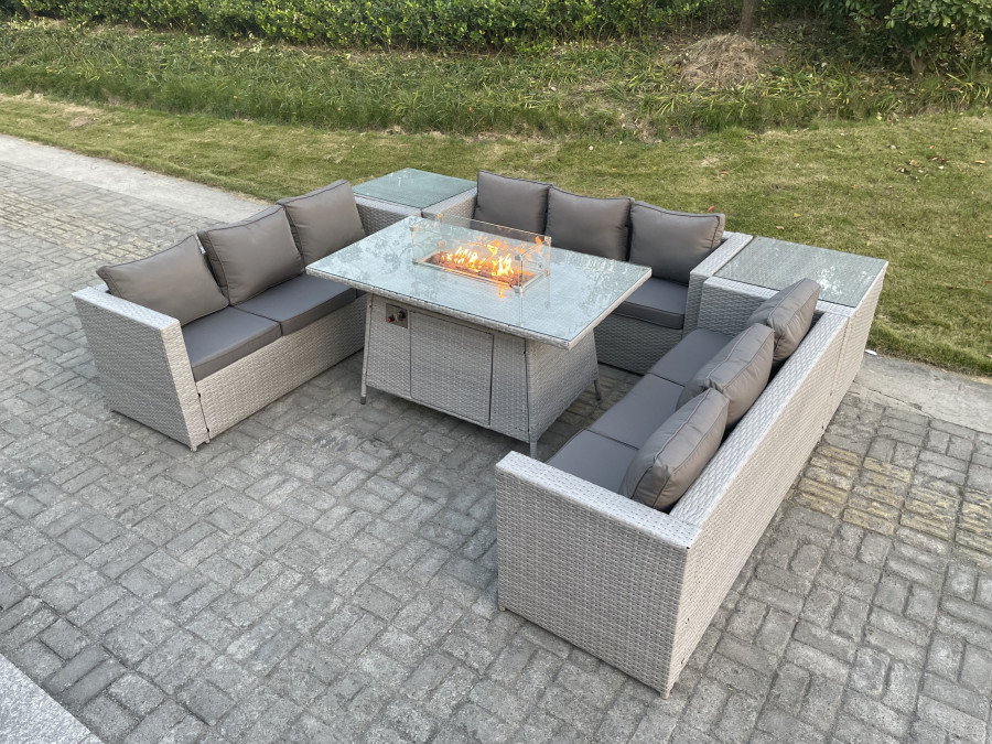 Click to view product details and reviews for Fimous Light Grey U Shape Lounge Sofa Dining Set With Gas Heater Firepit Burner With 2 Pc Side Coffee Tea Table. Click to view product details and reviews for Fimous Light Grey U Shape Lounge Sofa Dining Set With Gas Heater Firepit Burner With 2 Pc Side Coffee Tea Table.