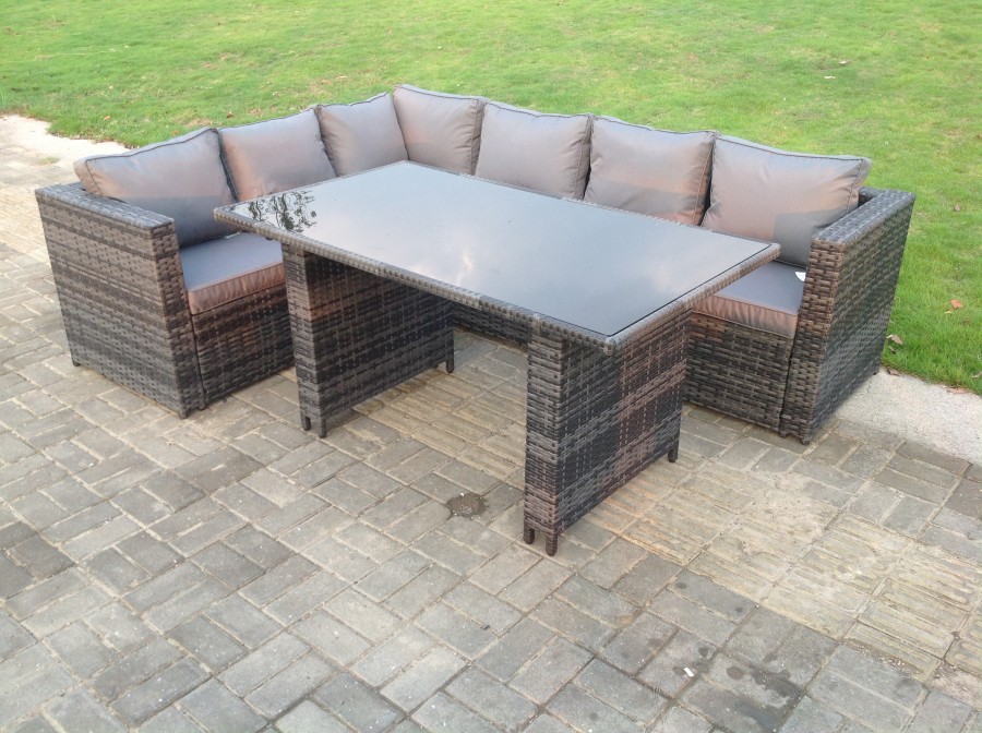Click to view product details and reviews for Fimous Lounge Rattan Corner Sofa Set Outdoor Garden Furniture Rectangular Dining Table Chair Set. Click to view product details and reviews for Fimous Lounge Rattan Corner Sofa Set Outdoor Garden Furniture Rectangular Dining Table Chair Set.
