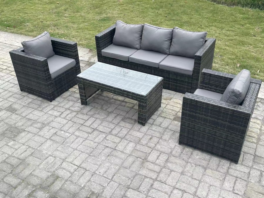 Click to view product details and reviews for Fimous Lounge Rattan Sofa Set Outdoor Garden Furniture With 2 Chairs Oblong Rectangular Coffee Table. Click to view product details and reviews for Fimous Lounge Rattan Sofa Set Outdoor Garden Furniture With 2 Chairs Oblong Rectangular Coffee Table.