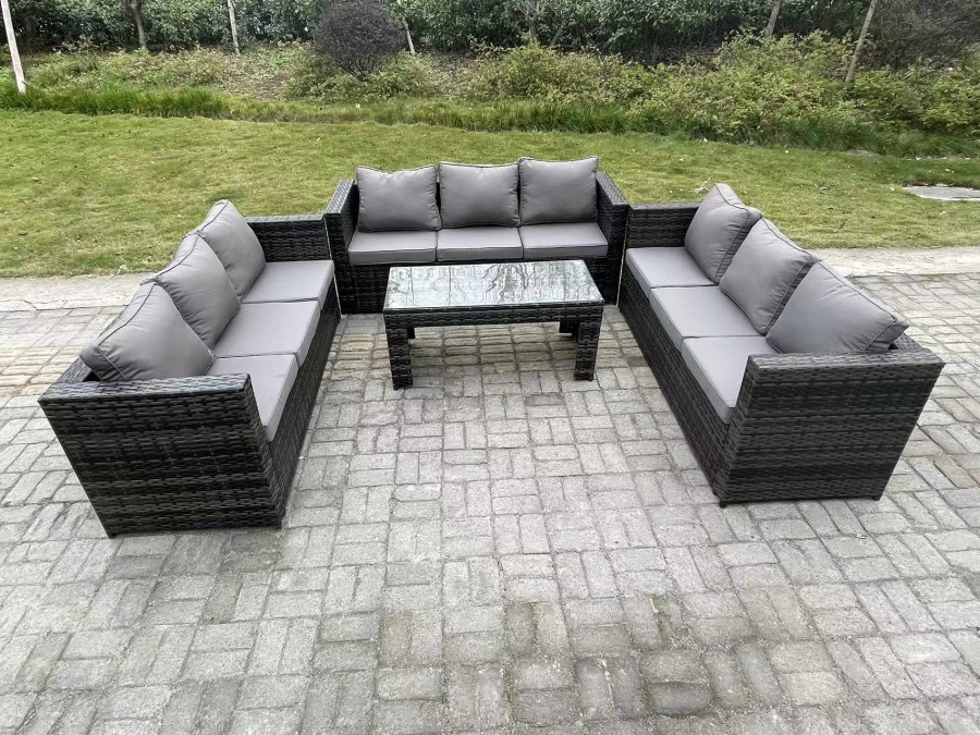 Click to view product details and reviews for Fimous Outdoor 3 Pc Three Seater Ssofa Rattan Garden Furniture Lounge Sofa Set With Oblong Rectagular Coffee Table. Click to view product details and reviews for Fimous Outdoor 3 Pc Three Seater Ssofa Rattan Garden Furniture Lounge Sofa Set With Oblong Rectagular Coffee Table.