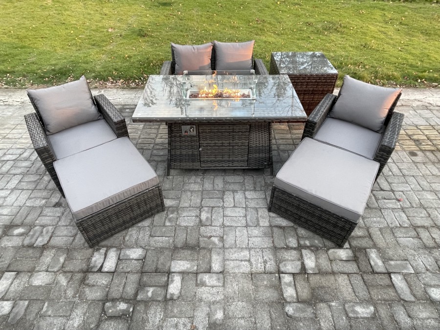 Click to view product details and reviews for Fimous Outdoor Garden Dining Sets 6 Seater Rattan Patio Furniture Sofa Set With Gas Firepit Table 2 Big Footstool Side Table Dark Grey Mixed. Click to view product details and reviews for Fimous Outdoor Garden Dining Sets 6 Seater Rattan Patio Furniture Sofa Set With Gas Firepit Table 2 Big Footstool Side Table Dark Grey Mixed.