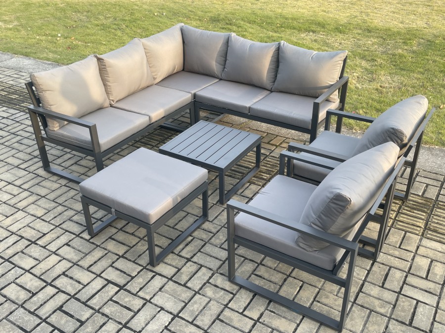 Click to view product details and reviews for Fimous Outdoor Garden Furniture Set Aluminium Lounge Sofa Square Coffee Table Sets With 2 Pcs Chair Big Footstool Indoor Conservatory Set Dark Grey. Click to view product details and reviews for Fimous Outdoor Garden Furniture Set Aluminium Lounge Sofa Square Coffee Table Sets With 2 Pcs Chair Big Footstool Indoor Conservatory Set Dark Grey.
