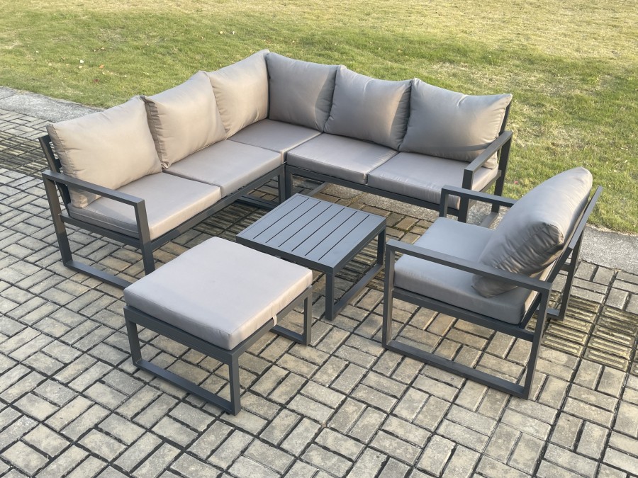 Click to view product details and reviews for Fimous Outdoor Garden Furniture Set Aluminium Lounge Sofa Square Coffee Table Sets With Chair Big Footstool Indoor Conservatory Set Dark Grey. Click to view product details and reviews for Fimous Outdoor Garden Furniture Set Aluminium Lounge Sofa Square Coffee Table Sets With Chair Big Footstool Indoor Conservatory Set Dark Grey.