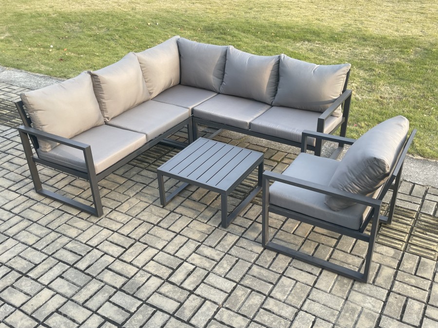 Click to view product details and reviews for Fimous Outdoor Garden Furniture Set Aluminium Lounge Sofa Square Coffee Table Sets With Chair Indoor Conservatory Set Dark Grey. Click to view product details and reviews for Fimous Outdoor Garden Furniture Set Aluminium Lounge Sofa Square Coffee Table Sets With Chair Indoor Conservatory Set Dark Grey.