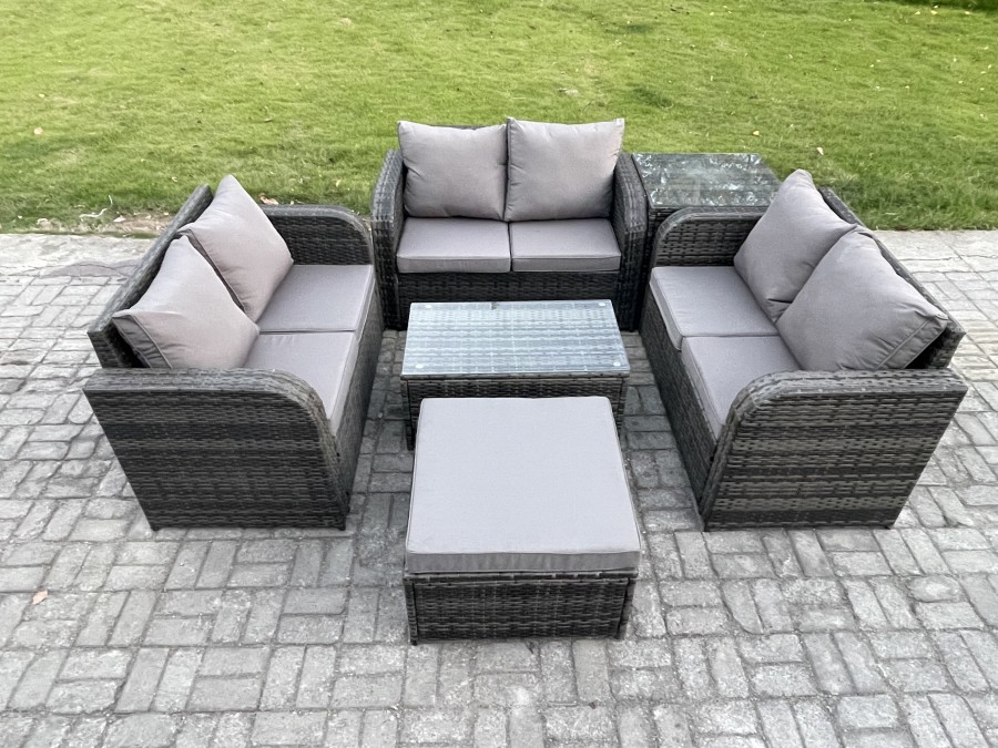 Click to view product details and reviews for Fimous Outdoor Garden Furniture Sets 7 Seater Wicker Rattan Furniture Sofa Sets With Rectangular Coffee Table Love Sofa Big Footstool Side Table Dark. Click to view product details and reviews for Fimous Outdoor Garden Furniture Sets 7 Seater Wicker Rattan Furniture Sofa Sets With Rectangular Coffee Table Love Sofa Big Footstool Side Table Dark.
