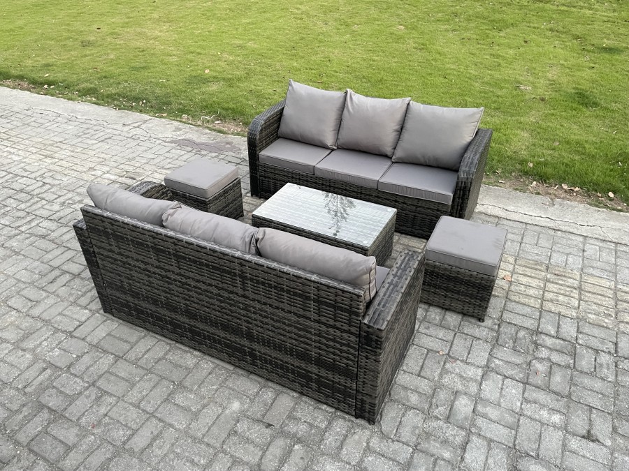 Click to view product details and reviews for Fimous Outdoor Garden Furniture Sets 8 Seater Wicker Rattan Furniture Sofa Sets With Rectangular Coffee Table 3 Seater Sofa 2 Small Footstools Dark Gr. Click to view product details and reviews for Fimous Outdoor Garden Furniture Sets 8 Seater Wicker Rattan Furniture Sofa Sets With Rectangular Coffee Table 3 Seater Sofa 2 Small Footstools Dark Gr.