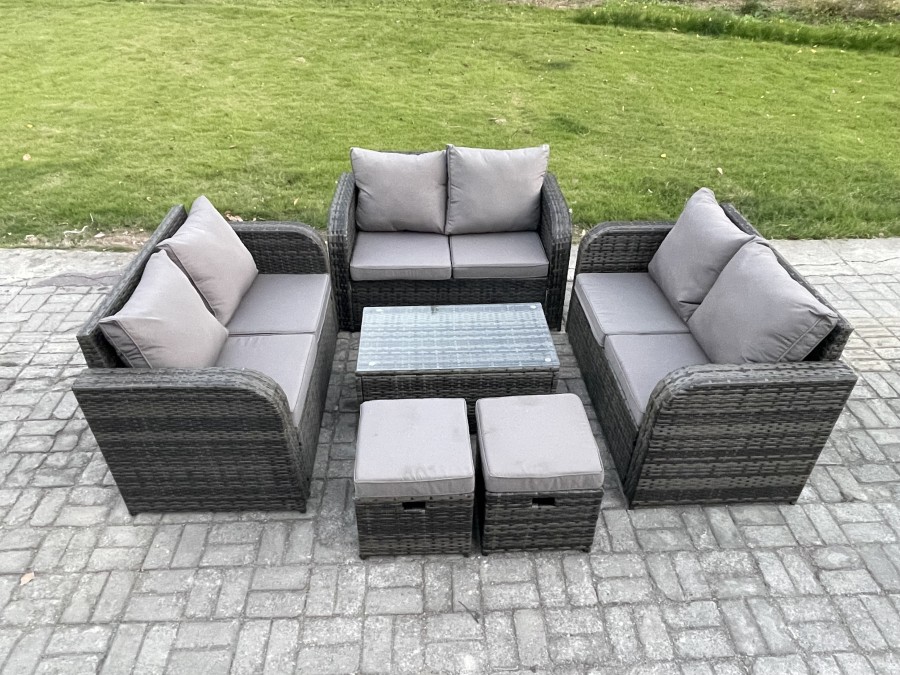 Click to view product details and reviews for Fimous Outdoor Garden Furniture Sets 8 Seater Wicker Rattan Furniture Sofa Sets With Rectangular Coffee Table Love Sofa 2 Small Footstools Dark Grey M. Click to view product details and reviews for Fimous Outdoor Garden Furniture Sets 8 Seater Wicker Rattan Furniture Sofa Sets With Rectangular Coffee Table Love Sofa 2 Small Footstools Dark Grey M.
