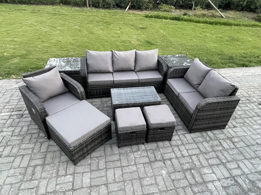 Click to view product details and reviews for Fimous Outdoor Garden Furniture Sets 9 Pieces Wicker Rattan Furniture Sofa Sets With Rectangular Coffee Table Loveseat Sofa 3 Footstools 2 Side Tables. Click to view product details and reviews for Fimous Outdoor Garden Furniture Sets 9 Pieces Wicker Rattan Furniture Sofa Sets With Rectangular Coffee Table Loveseat Sofa 3 Footstools 2 Side Tables.
