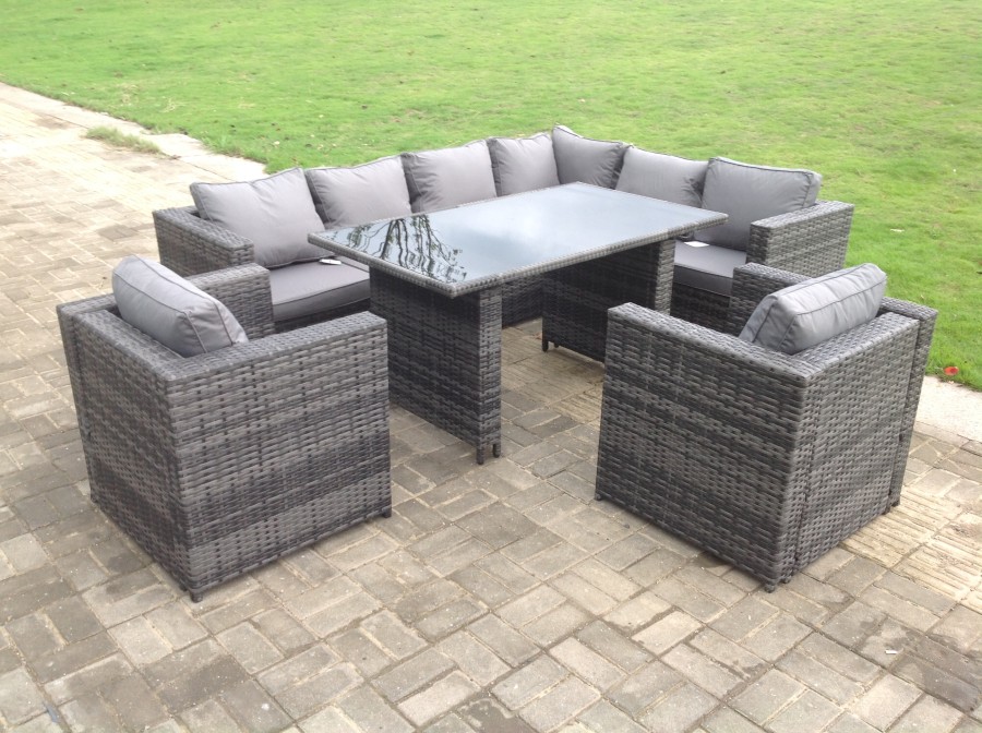Click to view product details and reviews for Fimous Outdoor Lounge Rattan Corner Sofa Set Garden Furniture Rectangular Dining Table Chair Dark Grey. Click to view product details and reviews for Fimous Outdoor Lounge Rattan Corner Sofa Set Garden Furniture Rectangular Dining Table Chair Dark Grey.