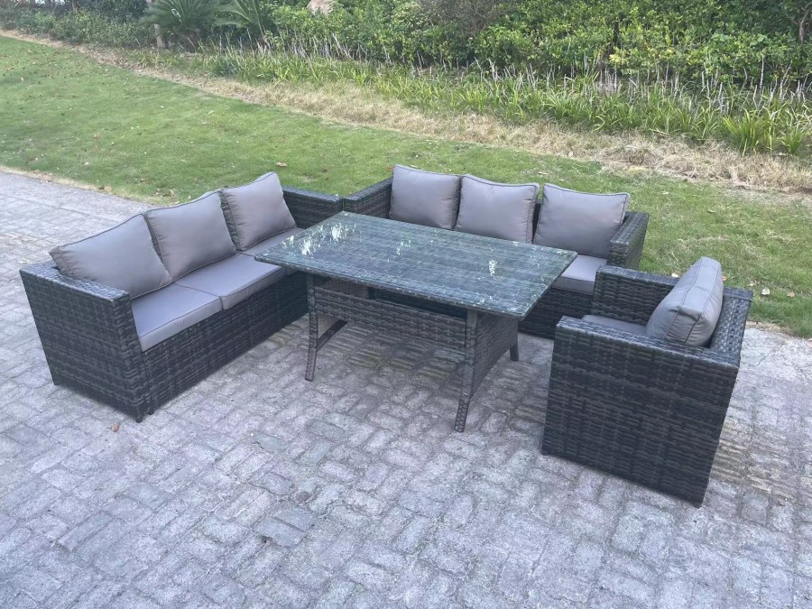 Click to view product details and reviews for Fimous Outdoor Lounge Sofa Garden Furniture Set Rattan Rectangular Dining Table Patio Chair 7 Seater Dark Grey Mixed. Click to view product details and reviews for Fimous Outdoor Lounge Sofa Garden Furniture Set Rattan Rectangular Dining Table Patio Chair 7 Seater Dark Grey Mixed.