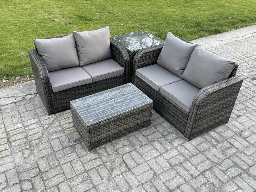 Click to view product details and reviews for Fimous Outdoor Lounge Sofa Set Rattan Garden Furniture Set With Rectangular Coffee Table Side Table Dark Grey Mixed. Click to view product details and reviews for Fimous Outdoor Lounge Sofa Set Rattan Garden Furniture Set With Rectangular Coffee Table Side Table Dark Grey Mixed.