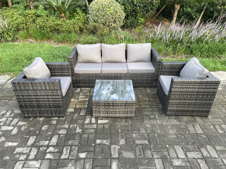 Click to view product details and reviews for Fimous Outdoor Lounge Sofa Set Wicker Pe Rattan Garden Furniture Set With Armchair Square Coffee Table Dark Grey Mixed. Click to view product details and reviews for Fimous Outdoor Lounge Sofa Set Wicker Pe Rattan Garden Furniture Set With Armchair Square Coffee Table Dark Grey Mixed.