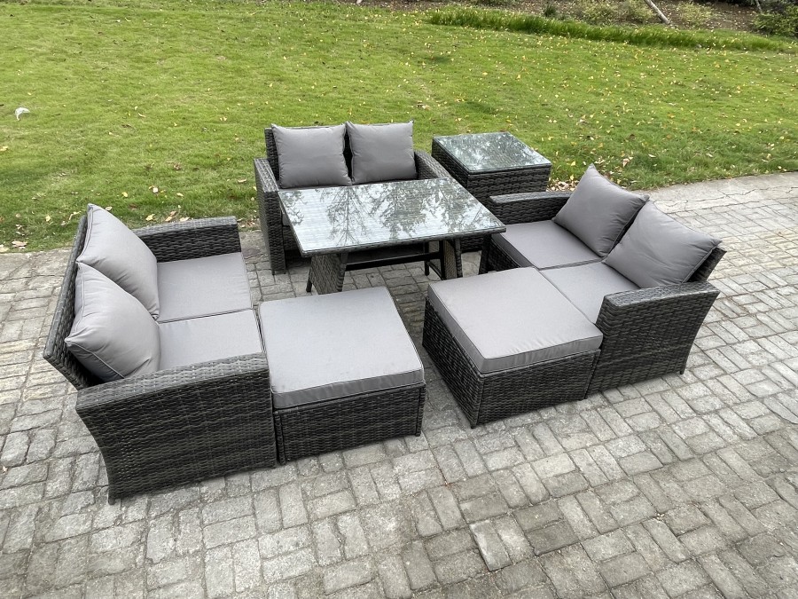 Click to view product details and reviews for Fimous Outdoor Lounge Sofa Set Wicker Pe Rattan Garden Furniture Set With Rectangular Dining Table 2 Seat Sofa 2 Big Footstool Side Table Dark Grey Mi. Click to view product details and reviews for Fimous Outdoor Lounge Sofa Set Wicker Pe Rattan Garden Furniture Set With Rectangular Dining Table 2 Seat Sofa 2 Big Footstool Side Table Dark Grey Mi.