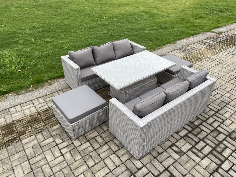 Click to view product details and reviews for Fimous Outdoor Pe Rattan Garden Funiture Set Height Adjustable Rising Lifting Table Sofa Dining Set With 2 Big Footstools. Click to view product details and reviews for Fimous Outdoor Pe Rattan Garden Funiture Set Height Adjustable Rising Lifting Table Sofa Dining Set With 2 Big Footstools.