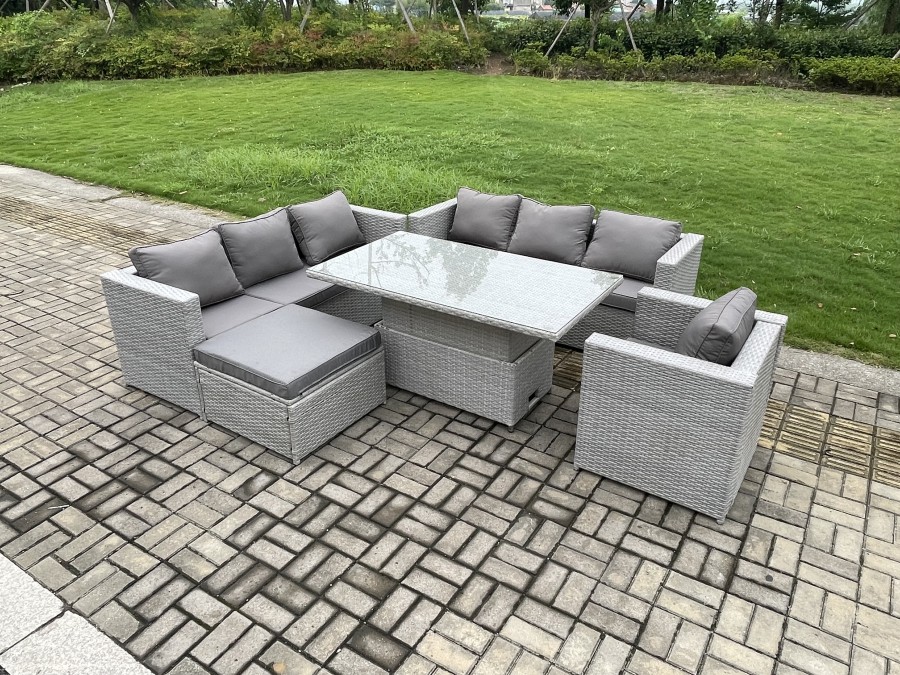 Click to view product details and reviews for Fimous Outdoor Pe Rattan Garden Funiture Set Height Adjustable Rising Lifting Table Sofa Dining Set With Armchair Big Footstool. Click to view product details and reviews for Fimous Outdoor Pe Rattan Garden Funiture Set Height Adjustable Rising Lifting Table Sofa Dining Set With Armchair Big Footstool.