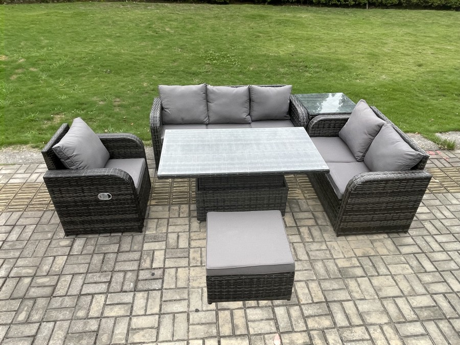 Click to view product details and reviews for Fimous Outdoor Rattan Furniture Garden Dining Set Patio Height Adjustable Rising Lifting Table Reclining Chair Sofa With Side Table Big Footstool Dark. Click to view product details and reviews for Fimous Outdoor Rattan Furniture Garden Dining Set Patio Height Adjustable Rising Lifting Table Reclining Chair Sofa With Side Table Big Footstool Dark.