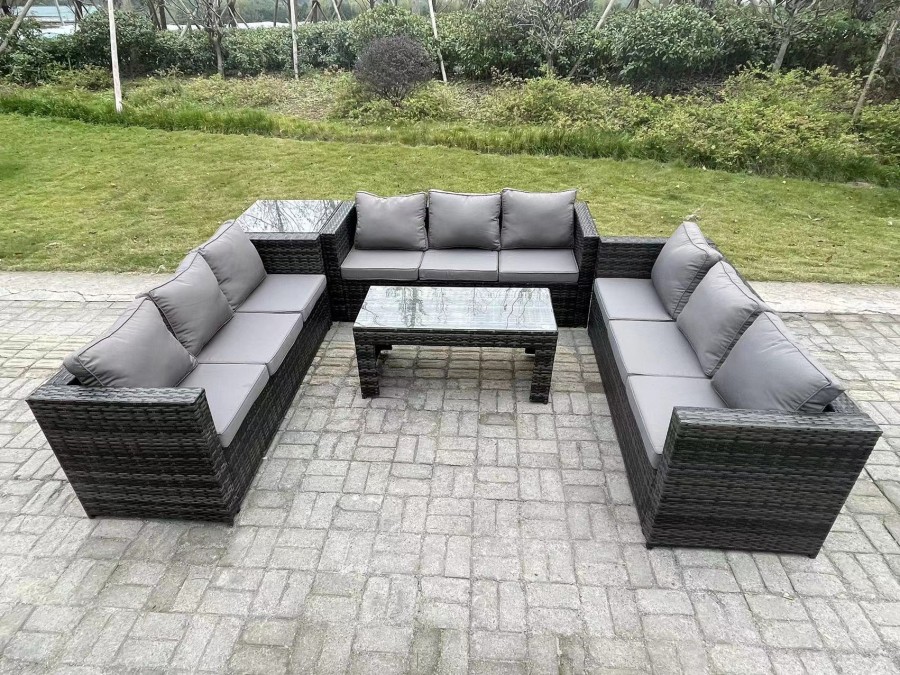 Click to view product details and reviews for Fimous Outdoor Rattan Garden Furniture Lounge Sofa Set With Oblong Rectagular Coffee Table And Side Table. Click to view product details and reviews for Fimous Outdoor Rattan Garden Furniture Lounge Sofa Set With Oblong Rectagular Coffee Table And Side Table.