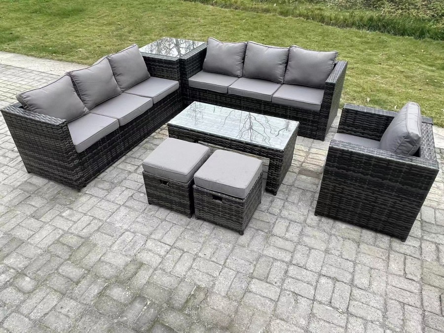 Click to view product details and reviews for Fimous Outdoor Rattan Garden Furniture Lounge Sofa Set With Oblong Rectagular Coffee Table Arm Chair Side Coffee Table 2 Stools. Click to view product details and reviews for Fimous Outdoor Rattan Garden Furniture Lounge Sofa Set With Oblong Rectagular Coffee Table Arm Chair Side Coffee Table 2 Stools.