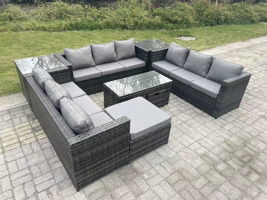 Click to view product details and reviews for Fimous Outdoor Rattan Garden Furniture Lounge Sofa Set With Oblong Rectagular Coffee Table Big Footstool And 2 Small Stools 2 Side Table. Click to view product details and reviews for Fimous Outdoor Rattan Garden Furniture Lounge Sofa Set With Oblong Rectagular Coffee Table Big Footstool And 2 Small Stools 2 Side Table.
