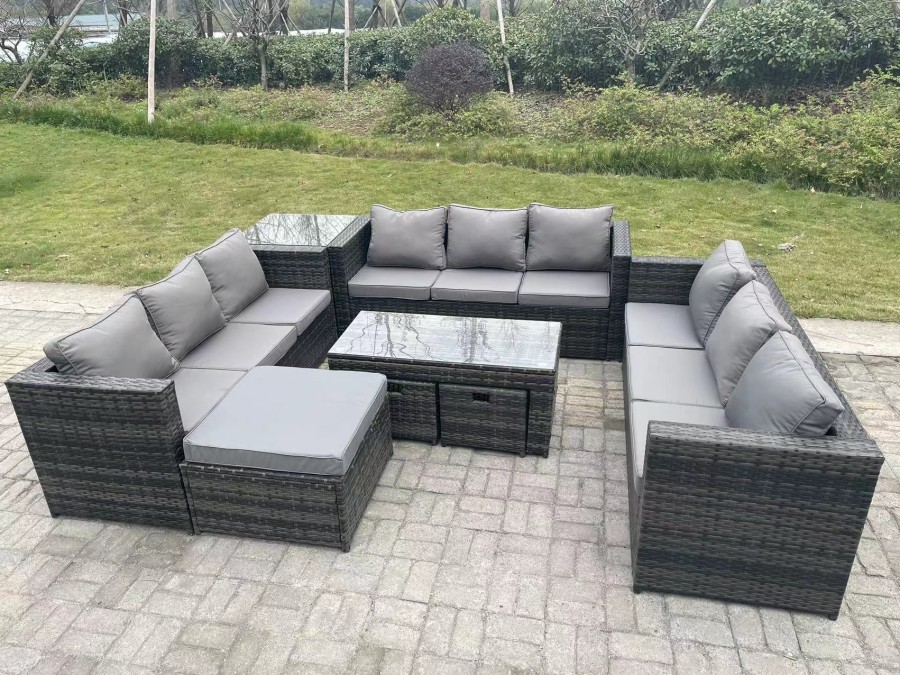 Click to view product details and reviews for Fimous Outdoor Rattan Garden Furniture Lounge Sofa Set With Oblong Rectagular Coffee Table Big Footstool And 2 Small Stools Side Table. Click to view product details and reviews for Fimous Outdoor Rattan Garden Furniture Lounge Sofa Set With Oblong Rectagular Coffee Table Big Footstool And 2 Small Stools Side Table.