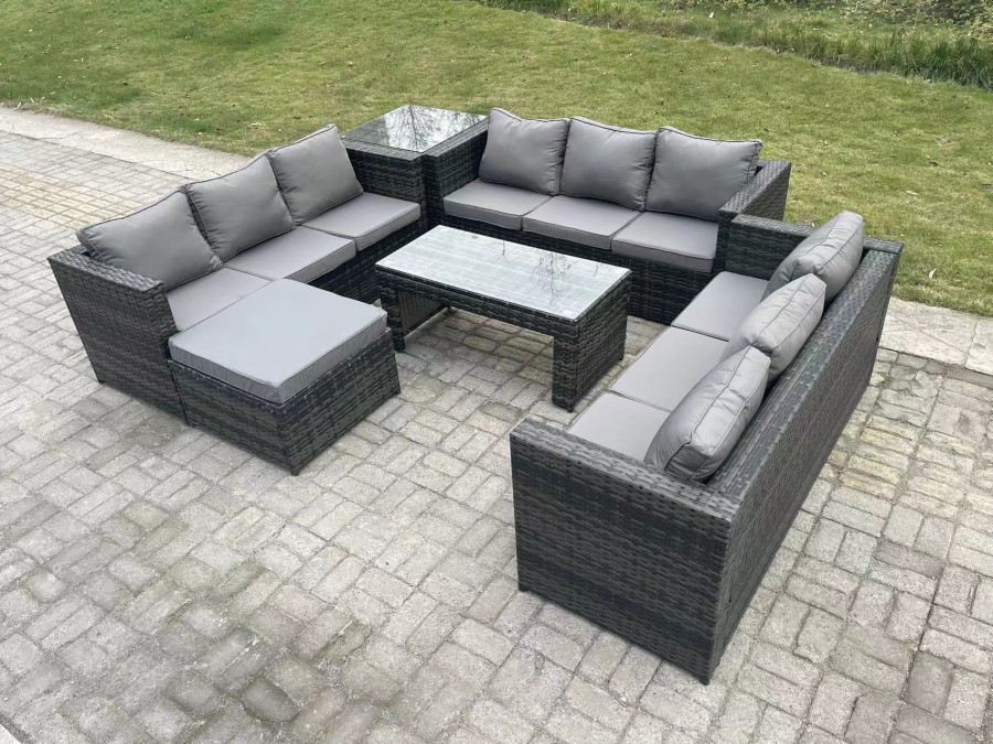 Click to view product details and reviews for Fimous Outdoor Rattan Garden Furniture Lounge Sofa Set With Oblong Rectagular Coffee Table Big Footstool And Side Table. Click to view product details and reviews for Fimous Outdoor Rattan Garden Furniture Lounge Sofa Set With Oblong Rectagular Coffee Table Big Footstool And Side Table.