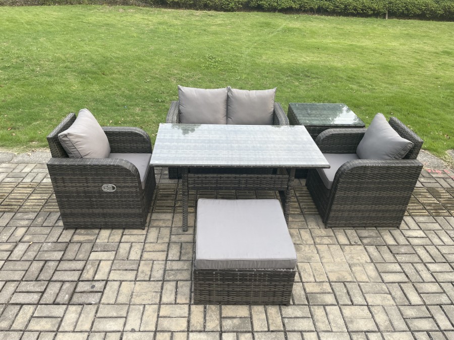 Click to view product details and reviews for Fimous Outdoor Rattan Garden Furniture Lounge Sofa Set With Oblong Rectangular Dining Table 2 Pc Reclining Chair Side Table Big Footstool. Click to view product details and reviews for Fimous Outdoor Rattan Garden Furniture Lounge Sofa Set With Oblong Rectangular Dining Table 2 Pc Reclining Chair Side Table Big Footstool.